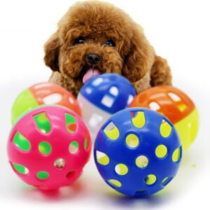 Colorful Hollow Cat Toys Ball With Bell Pet Chew Fun Toys