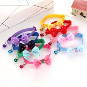 1pc Cat Collar Leads Kitten Necktie Bowknot with Bell Cute Tie