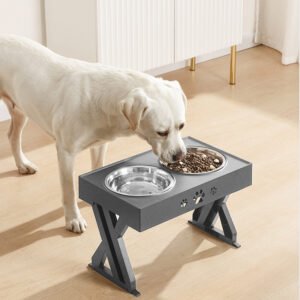 Adjustable Dog Bowl Stainless Steel Large Food Water Bowls Feeders with Stand
