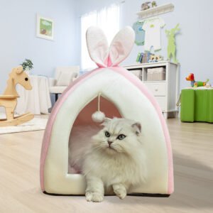 Cat Deep Sleep Bed Pet Basket Cozy Kitten Lounger Cushion Dog House