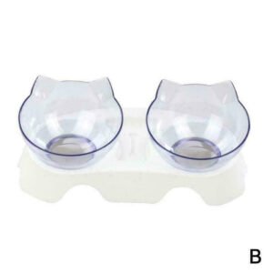 Non-slip Double Cat Bowl With Raised Stand Water Bowl Feeding