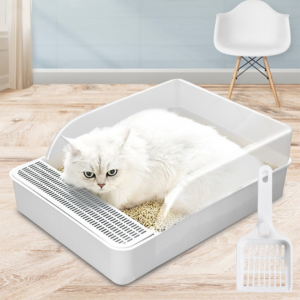 Pet Cat Semi-Open Bedpans Plastic Cats Litter Tray