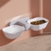 Wall Mounted Double Pet Bowls with Moisture-proof Cats Dogs Feeding
