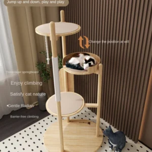 Cat Tree Thick Wooden Pet Supplies Universal Jumping Platform Simple Cat Climbing Frame Cat Nest