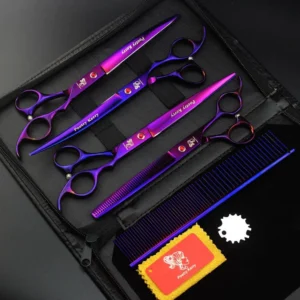 Poetry Kerry 7.0 8.0 Inch Professional Pet Grooming Scissors Set Dog Grooming Shears Hair Cutting Thinning Curved Scissors